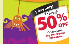 50% off Michaels Coupon for October 29