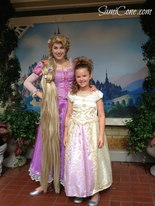 Rapunzel character meeting at Disney Magic Kingdom Town Square