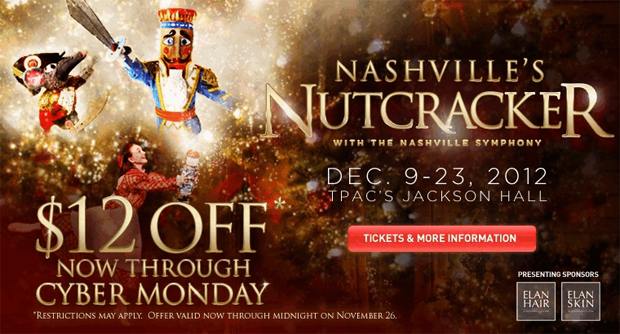 Nashville Ballet Nutcracker Cyber Monday Ticket Discount Code