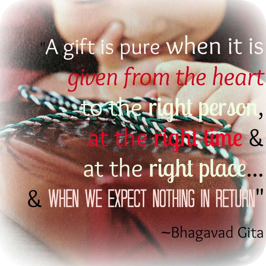 A gift is pure when…