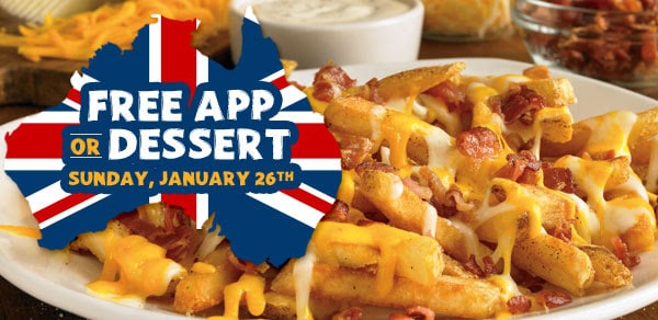 Free Outback Appetizer or Desert January 26, 2014