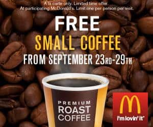 Free Coffee! Free McDonalds McCafe through September 29th