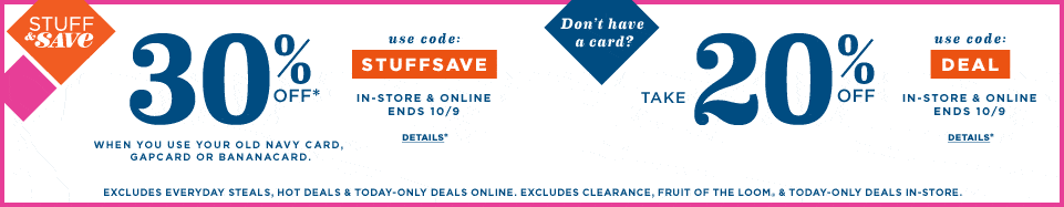 Old Navy Discount Code October 2014