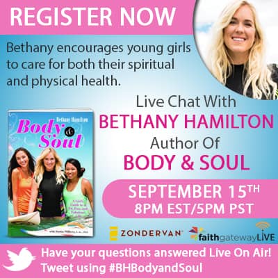 Bethany Hamilton LIVE FaithGateway Author Chat
