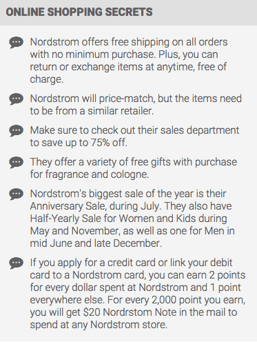 Nordstrom Shopping Tips