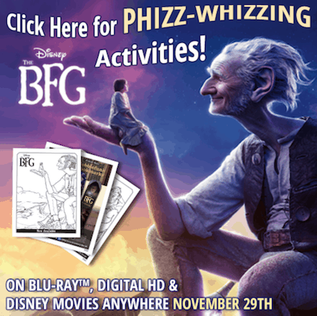 Disney’s The BFG Free Activity Sheets and Quiz