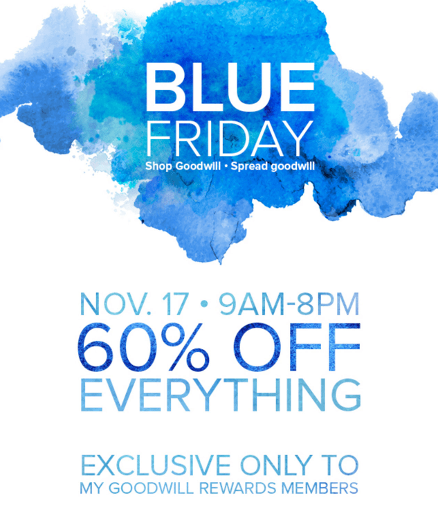 Goodwill's Blue Friday Sale