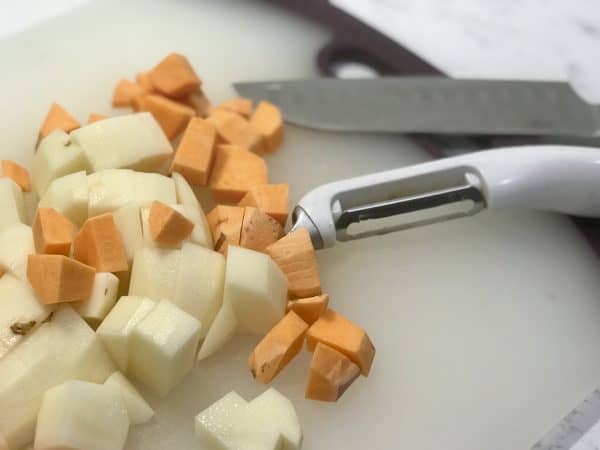 chopped sweet potatoes