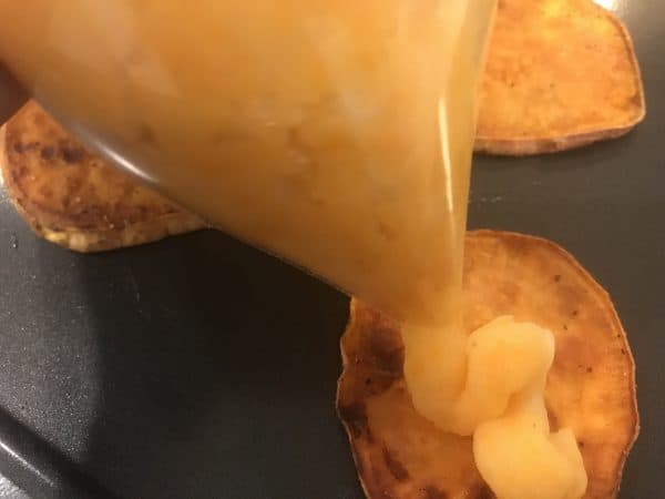 piping sweet potato bites