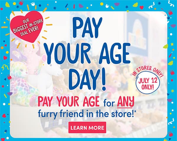 Build-A-Bear Pay Your Age Sale