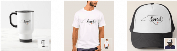 love north carolina gear row 1