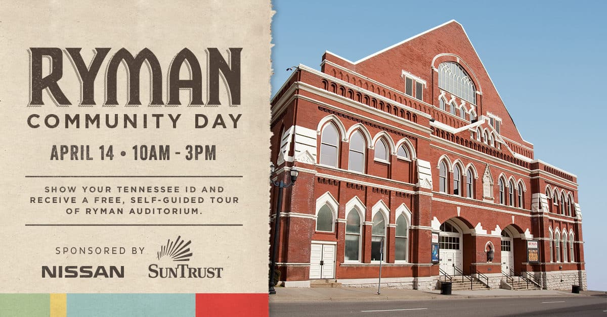 Ryman Auditorium Free Tour Event