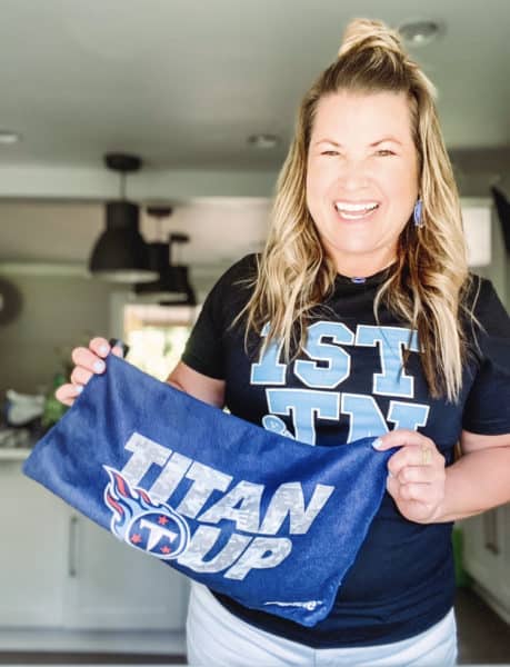 sami cone in project 615 1st and TN tshirt holding titan up flag